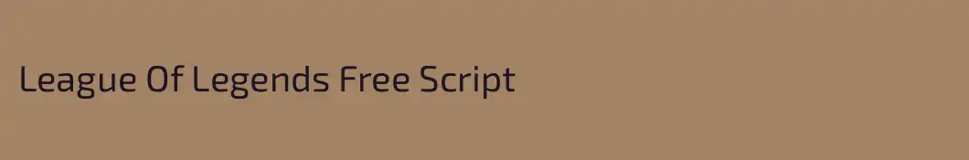 League Of Legends Free Script